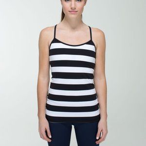 lululemon athletica Black and White Striped Tank Top